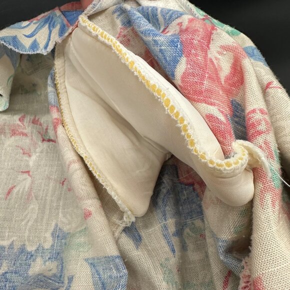 Vintage Floral Blazer 1980s Womens Jacket Pink Blue Shoulder Pads USA Size 18 - Picture 6 of 7